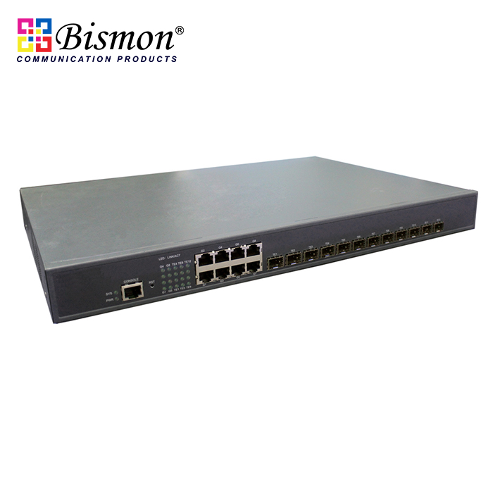 8xRJ45 Gigabit, 12xSFP+ 10G Uplink L3 managed Ethernet core routing switch